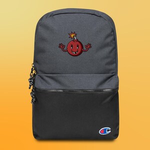 Embroidered Cartoon Cherry Bomb Champion Backpack