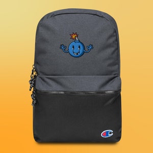Embroidered Cartoon Blueberry Bomb Champion Backpack