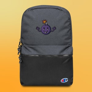 Embroidered Cartoon Grape Bomb Champion Backpack