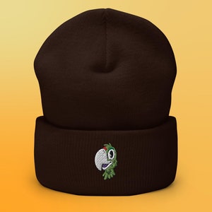 Gorro bordado de dibujos animados puertorriqueños Amazon Iguaca Parrot Cuffed Beanie