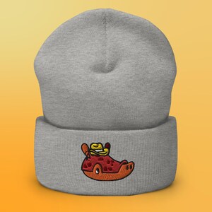 Gorro bordado con puños de armadillo de vaquero de dibujos animados