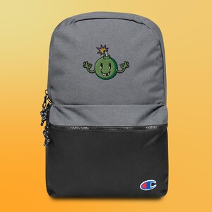 Embroidered Cartoon Sour Apple Bomb Champion Backpack