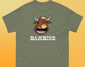 Cartoon Scottish Highland Cow Camicia / Bambino