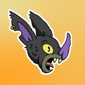 Cartoon Bat Sticker | Spooky Bat Sticker | Punk Bat Sticker | Car Decal | Halloween Sticker | Laptop Sticker | Planner | Scrapbook | Vinyl