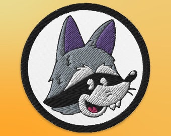 3" Cartoon Raccoon Embroidered Iron On Patch | Raccoon Sew On Patch | Trash Panda Embroidery | Raccoon Illustration for Denim Jackets & Hats