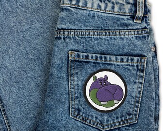 ricamato ippopotamo Iron On badge Sew on patch Hippopotamus ricamo applique
