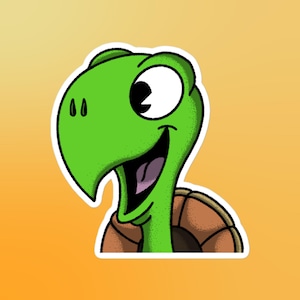 Cartoon Sea Turtle Vinyl Die Cut Sticker | Lowbrow Tortoise Artwork |  Ocean Art | Laptop, Phone Case, Planner, Water Bottle & Car Decal