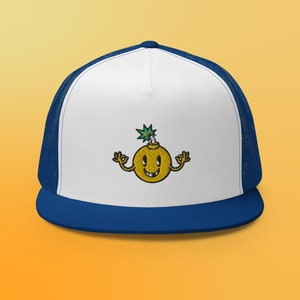 Embroidered Cartoon Lemon Bomb Trucker Cap