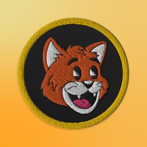 3&quot; Cartoon Orange Cat Embroidered Iron On Patch | Cat Sew On Patch | Jacket, Hat, Clothing Patch | Gift for Cat Lovers | Lowbrow Artwork