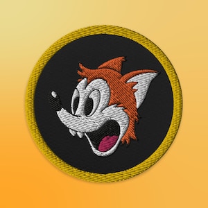 3" Cartoon Rotfuchs gesticktes Aufbügler | Glücklicher Hund Sew On Patch | Wilderness Wolf Patch | Lowbrow Aufnäher für Jacke, Hut & Kleidung