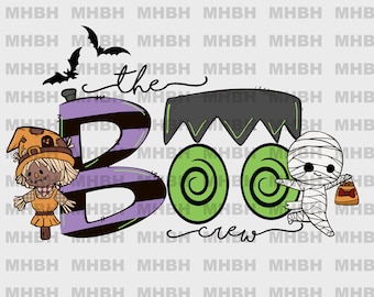 The Boo Crew - PNG - Sublimation - T-shirt - Digital Image - Baby - Halloween - Ghost - Bats - Mummy