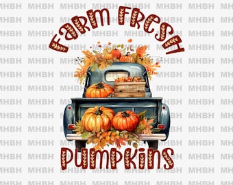 Farm Fresh Pumpkins - PNG - Sublimation - T-shirt - Digital Image - Autumn - Fall - Harvest