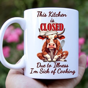 PNG ~ Esta cozinha está fechada ~ Sublimação - Camiseta - Imagem digital - Kitchn - Engraçado - Sarcasmo - Vaca - Chef