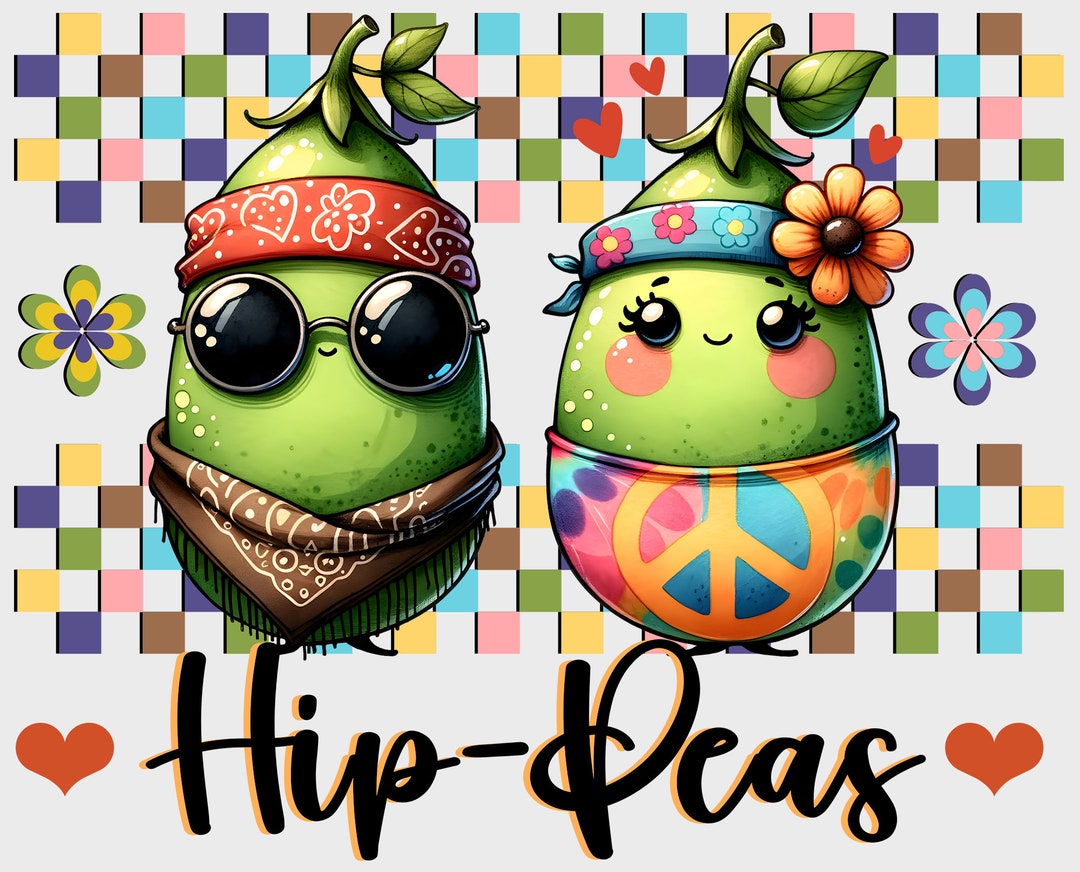 Hip Peas Rocking Ranch PNG - Hip-peas Hippie Vegetables - Digital Image - DTF - Sublimation ...