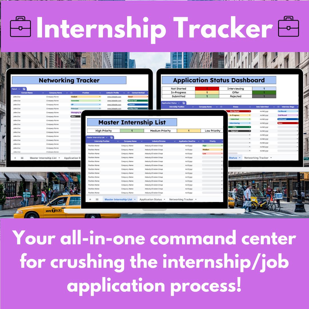 Ultimate Internship Application and Networking Tracker | Google Sheet
