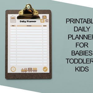 Printable baby toddler kids daily planner, daily schedule, daily log sheet, instant download image 1