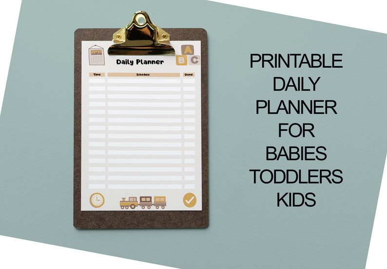 Printable baby toddler kids daily planner, daily schedule, daily log sheet, instant download image 1