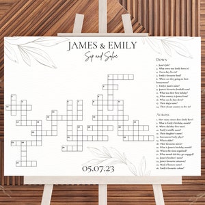 Wedding Crossword, Custom Wedding Crossword, Wedding Crossword Puzzle, Sip and Solve Crossword Puzzle, Wedding Crossword Puzzle Template