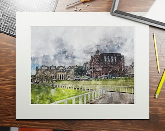 St Andrews Old Course Watercolor Print: Iconic Golf Art