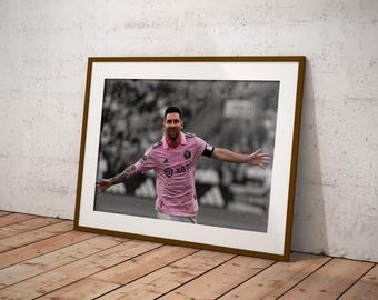 Messi Inter Miami Poster: Colour Mix Football Wall Art