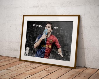 リオネル・メッシの名言アートプリント バルセロナ、サッカー