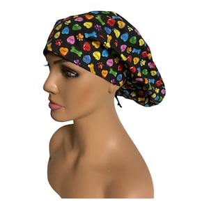 Valentines Day Dogs, Bouffant, European, Surgeons, Scrub, Surgical, Bonnet or Hair Covering Hat