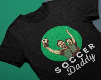 サッカーパパシャツ、メンズシャツ、グラフィックTシャツ、お父さんへのTシャツ、息子からのお父さんへの誕生日プレゼント、妻からの父の日プレゼントTシャツ