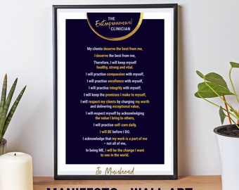 Entrepreneurial Clinician Manifesto - Wall Art