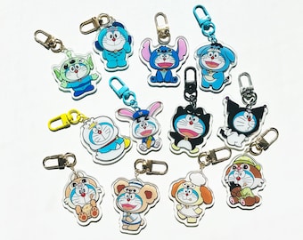 Doraemon Outfit Acrylic Keychain: Whimsical Kawaii Charm