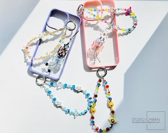 Handmade Sailor Moon Phone Charm: Kawaii Beaded Magical Girl Accessory