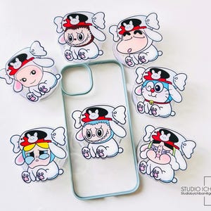 White Rabbit Candy Handy-Griff: Harz Kawaii Handy-Handyständer, MagSafe-Option
