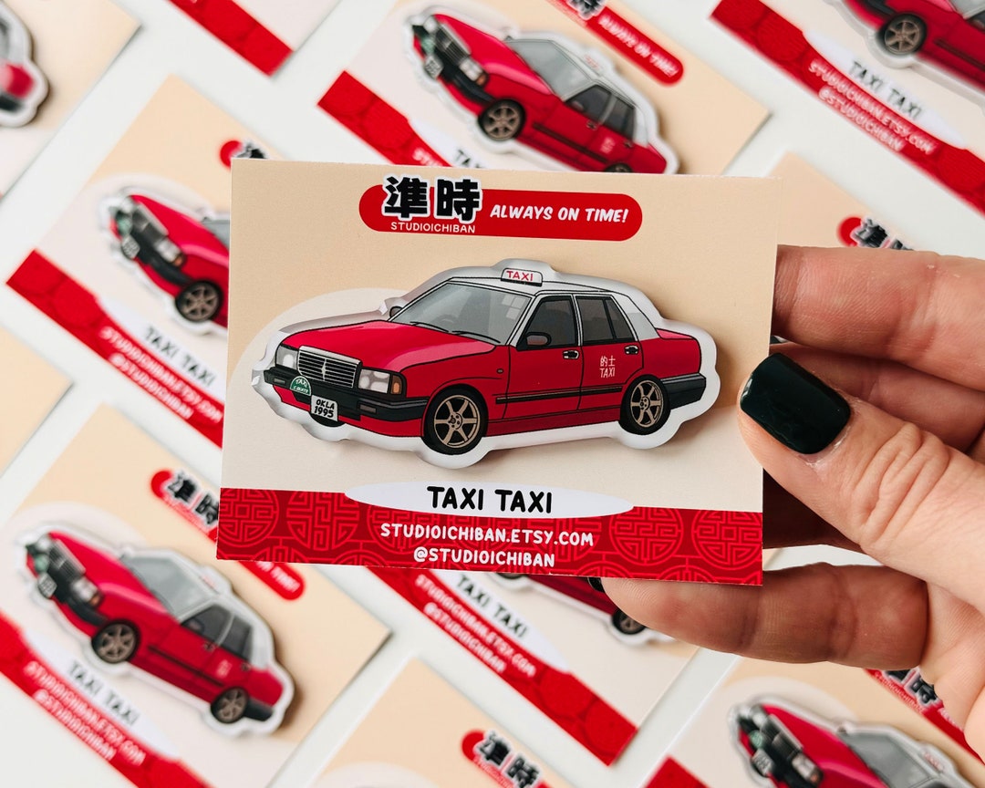 Iconic Hong Kong Taxi Acrylic Fridge Cute Acrylic Charm Fridge Desk