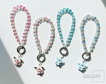 Schattige telefoonbedel - Schattige accessoires voor je telefoon -| Leuke bedel | Kawaii-sleutelhanger | Telefoonketting | Telefoonketting met kralen | Handgemaakt