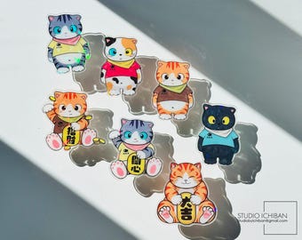 Lucky Cat Phone Grip: Kawaii Acrylic Phone Stand, MagSafe Compatible