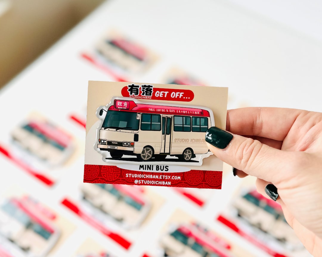 Iconic Hong Kong Mini Bus Acrylic Fridge Cute Acrylic Charm Fridge Desk