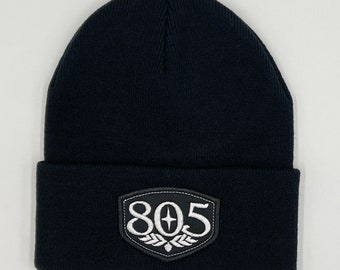 805 Area Code Beanie, Embroidered Knit Cap