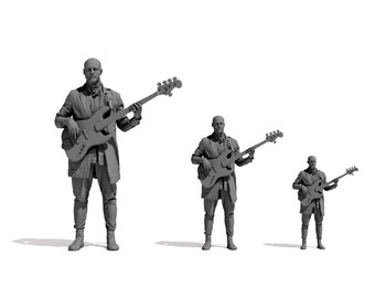 ロックバンドのミュージシャン。1:64 Sスケールのミニチュアフィギュア