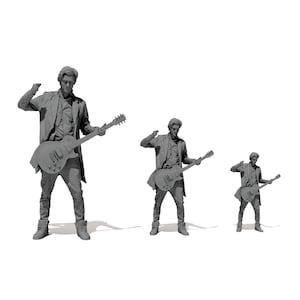 E-Gitarrist Miniaturmodell, Architekturmodell, Gitarrist Figur, Diorama, männliche Figur, Miniatur-Band, Miniatur-Konzert