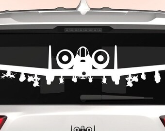 A-10 Thunderbolt II mit Pave Penny Pod Aufkleber / Die Cut / Viele Größen und Farben erhältlich / Personalisieren / a10 Kampfflugzeug Warzenschwein