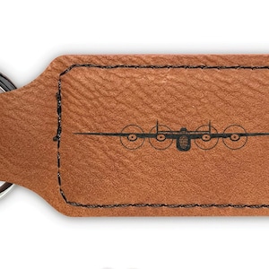B-24 Liberator Keychain / Rectangle Leatherette / Laser Engraved / Choose Color / Personalize - heavy bomber b24 - DD017