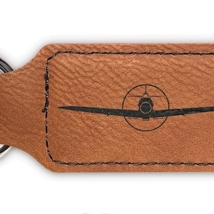 Spitfire Keychain / Rectangle Leatherette / Laser Engraved / Choose Color / Personalize / rag ww2 wwii / DD073