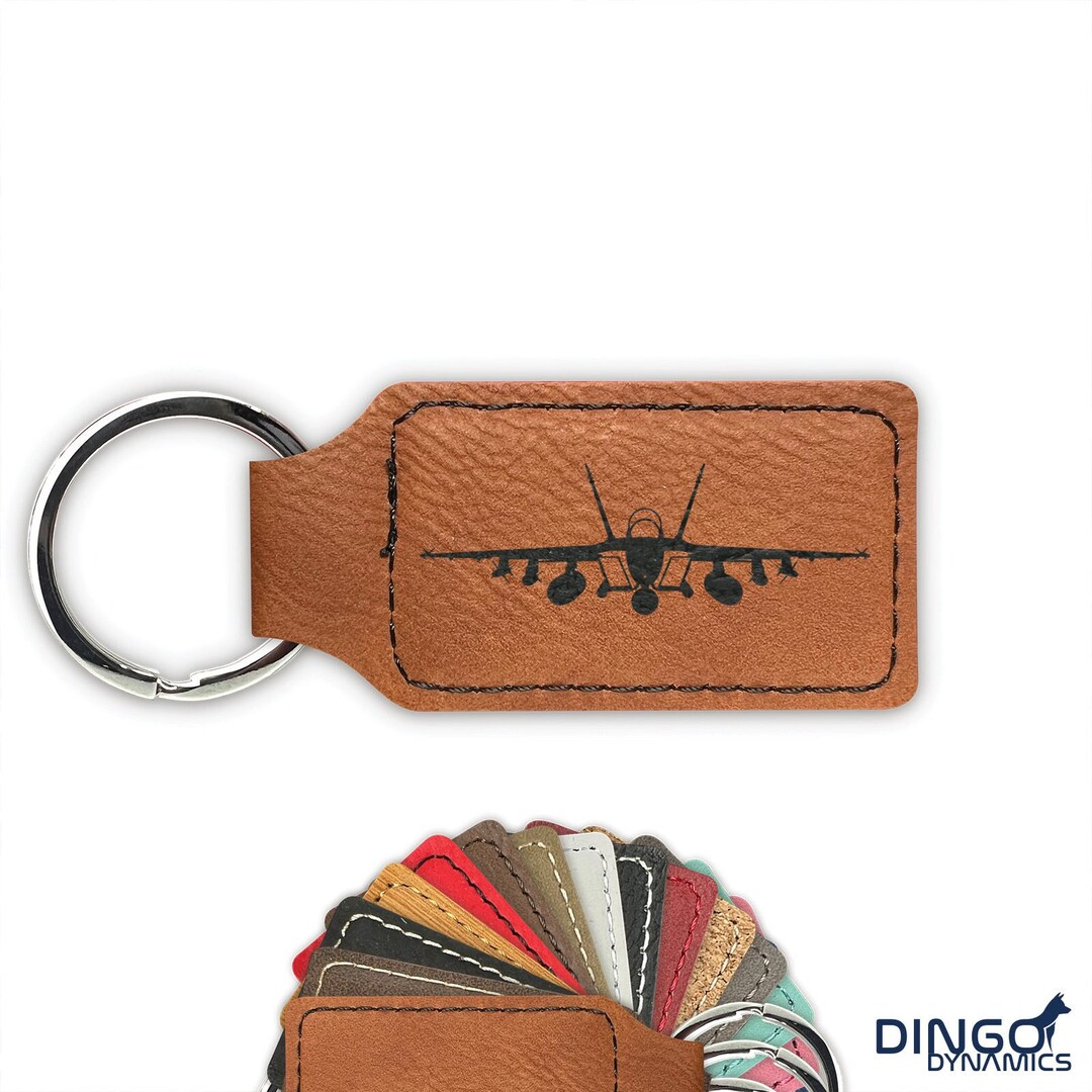 F/A-18F Super Hornet Keychain / Rectangle Leatherette / Laser Engraved ...