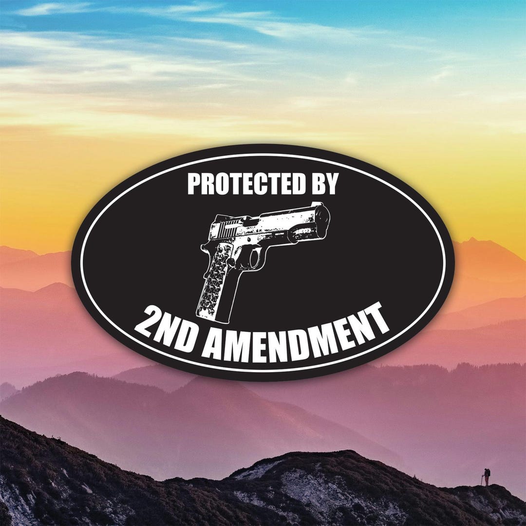 Protected by 2nd Amendment Sticker Decal / Die Cut / Many Sizes ...