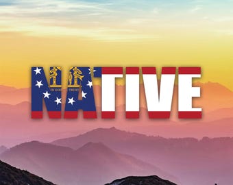 Adesivo decorativo con soggetto nativo della Georgia / Fustellato / Diverse misure / Resistente alle intemperie / Prodotto negli Stati Uniti