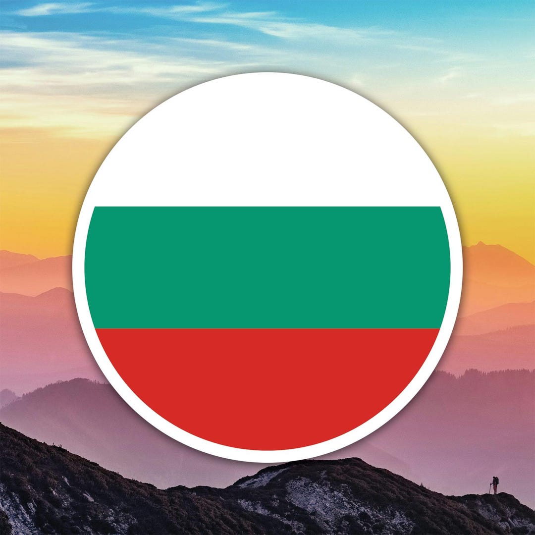 Round Bulgarian Flag Sticker Decal / Die Cut / Many Sizes ...