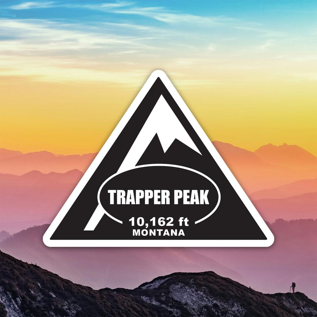 Sticker Trapper Trapper Peak Mountaineer Elevation Sticker Decal / Die Cut / Many Sizes ...