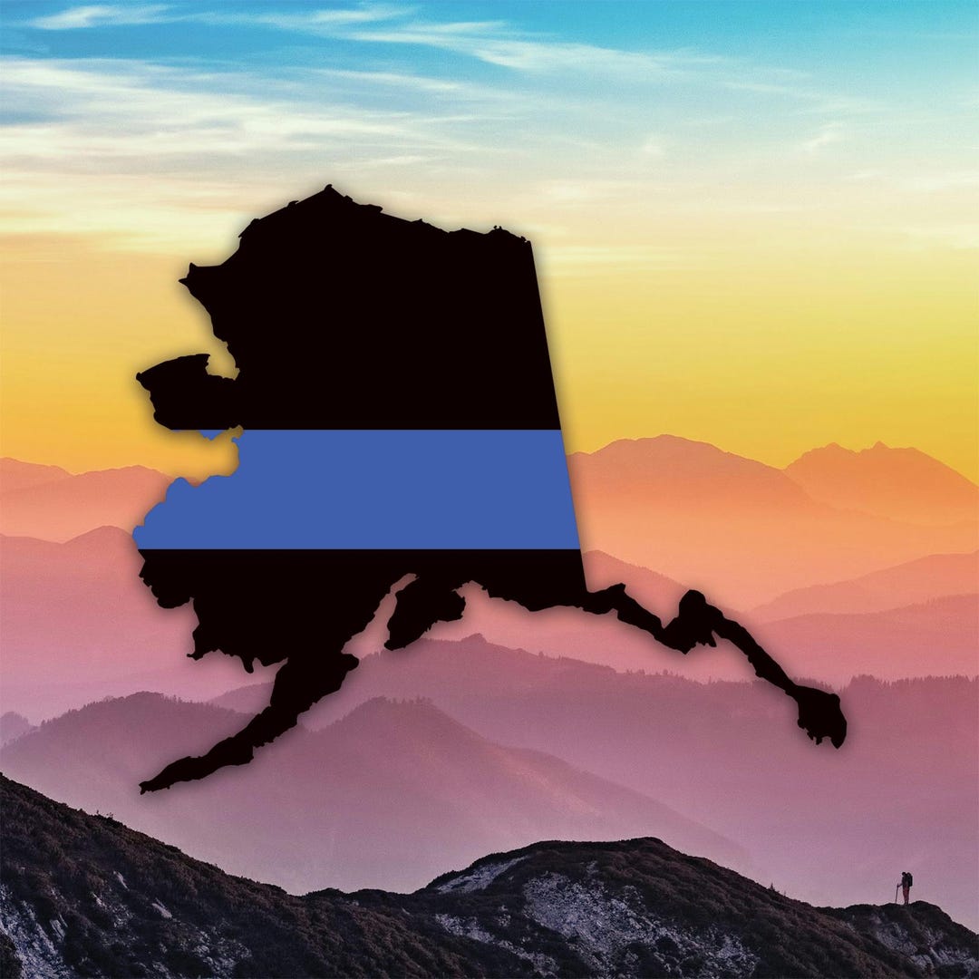 Alaska State Shaped the Thin Blue Line V2 Sticker Decal / Die Cut ...
