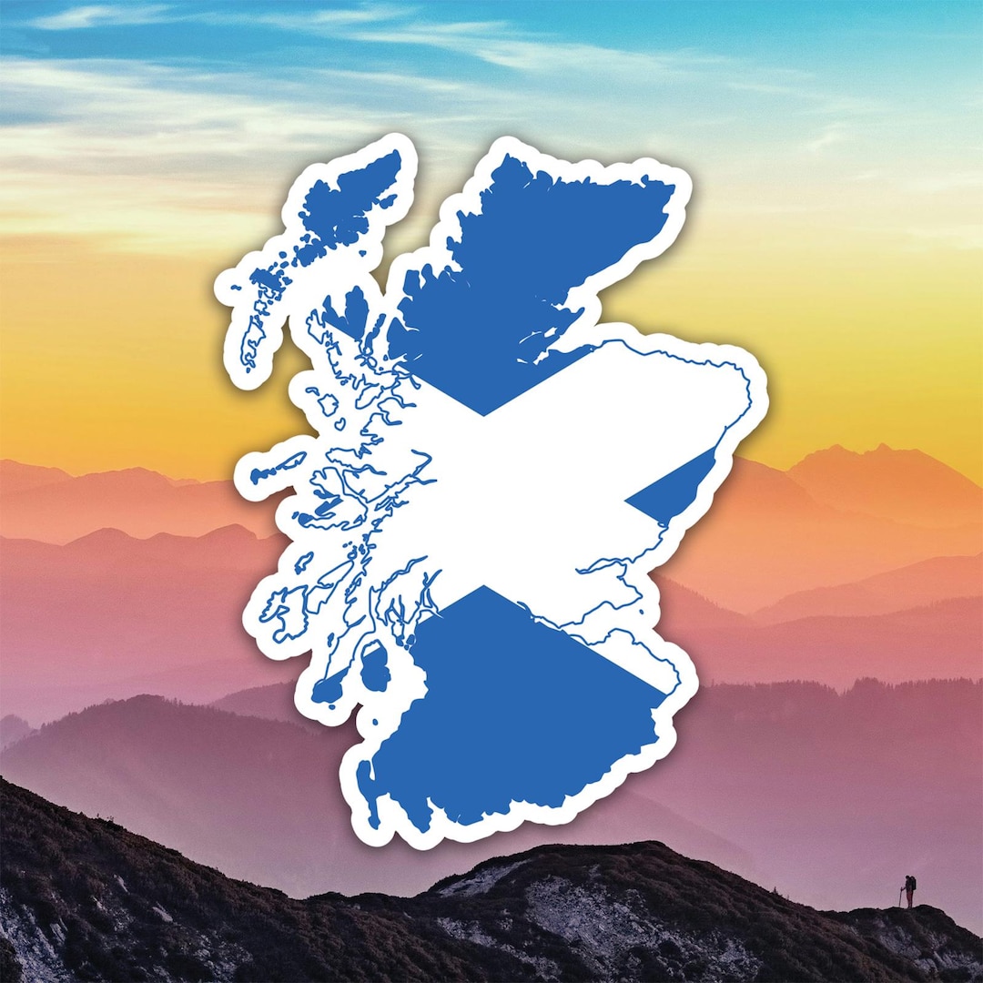Scotland Caravan Sticker Scotland Shaped Scottish Flag Sticker Decal / Die Cut / Many Sizes ...