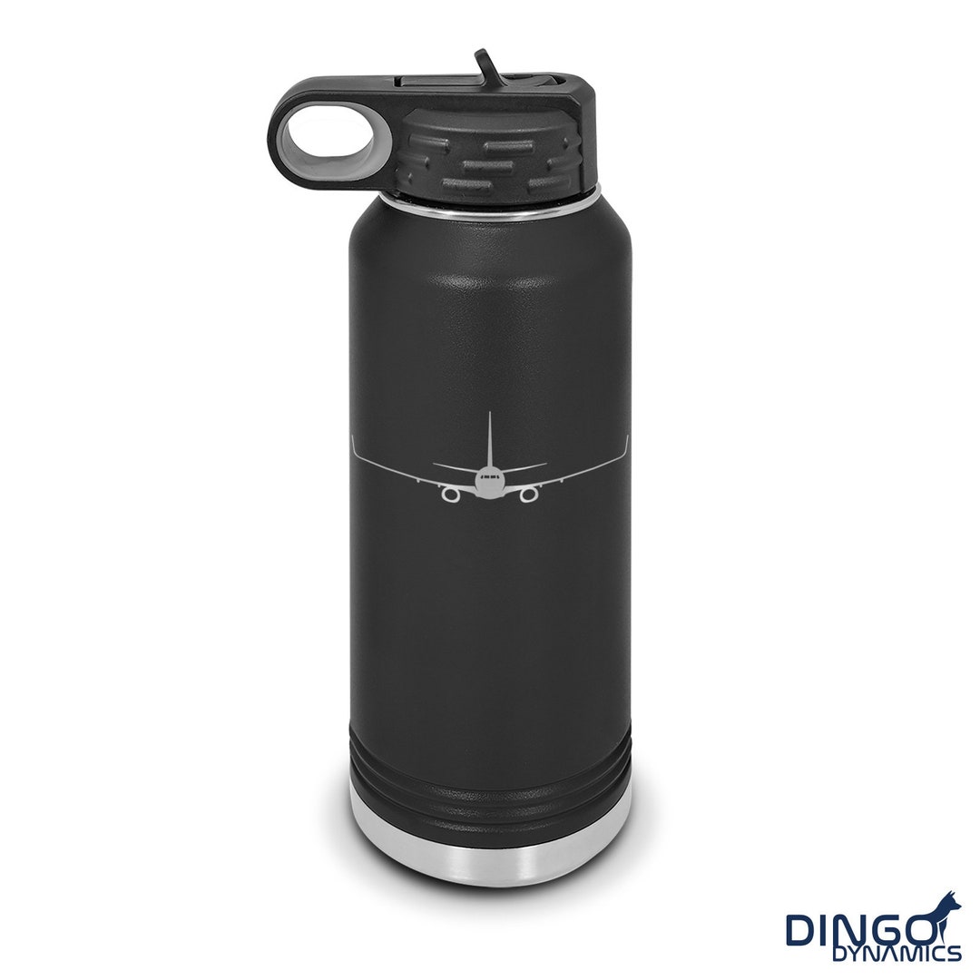 737 Next Generation NG Water Bottle 32 Oz / Laser Engraved / Polar