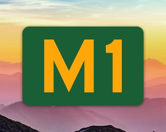 Australia Highway 1 M1 klistermärke / Stansad / Många storlekar / Väderbeständig / Tillverkad i USA